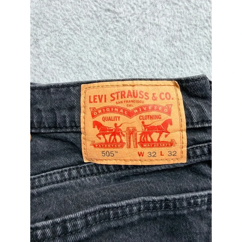 Levis 501 Original Fit Jeans Mens 30x31 Faded Black Straight Leg Denim Pants